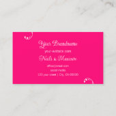 Lichtwitte roze afbeelding  met portretfoto visitekaartje (Achterkant)