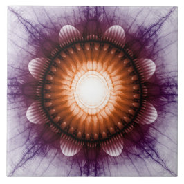 Lichtzalig mystiek rood violet ornament tegeltje