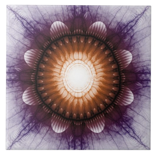 Lichtzalig mystiek rood violet ornament tegeltje (Voorkant)