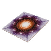 Lichtzalig mystiek rood violet ornament tegeltje (Zijkant)