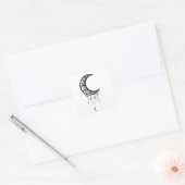 Lichtzijde van de maan vierkante sticker (Envelop)