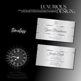 Lichtzilveren Sparkle Soft Glitter en Initialen Visitekaartje