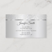 Lichtzilveren Sparkle Soft Glitter en Initialen Visitekaartje (Achterkant)