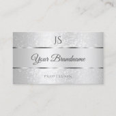 Lichtzilveren Sparkle Soft Glitter en Initialen Visitekaartje (Voorkant)