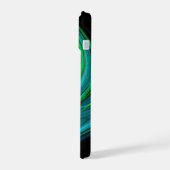 LICHTZWERVEL ,Abstract Blauw Groen Fractale Golven iPhone 15 Case (Linkerkant)