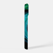 LICHTZWERVEL ,Abstract Blauw Groen Fractale Golven iPhone 15 Case (Rechterkant)