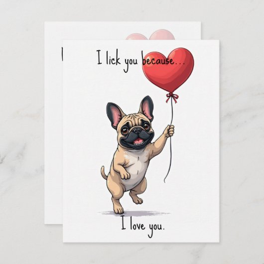 💘🐶Lick It and Love It Feestdagenkaart (Voorkant / Achterkant)