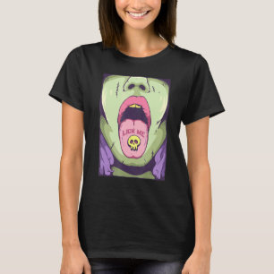 Lick me Gothic tong met schedel pil emo Punk gothi T-shirt