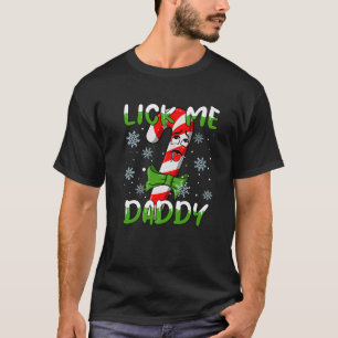 Lick me papa grappig kerst snoep volwassen Mannen T-shirt