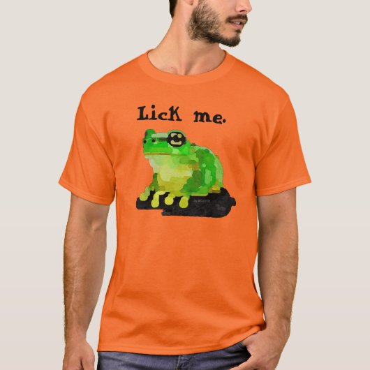 "Lick me." Psychoactive Toad Stropdas-Dye T-shirt (Voorkant)