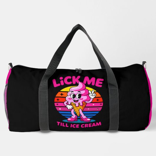 Lick Me Till Ice Cream" - Funny Cartoon Plunjezak (Achterkant)