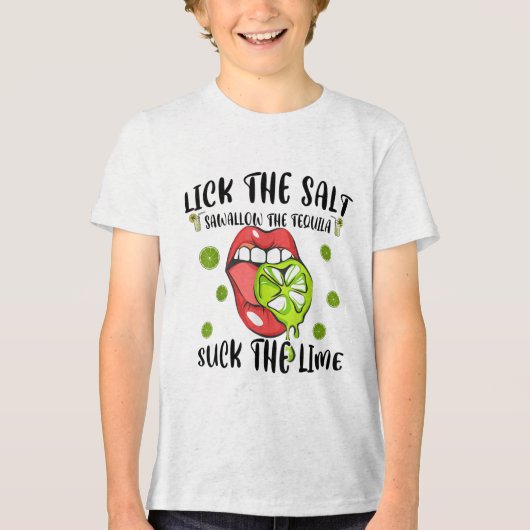 Lick Salt Swallow Tequila Cinco Mayo Drink Mexi Tri-Blend Shirt (Voorkant)