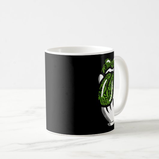Lick Smoke Weed Leaf Pattern Pot Gift Koffiemok (Voorkant rechts)