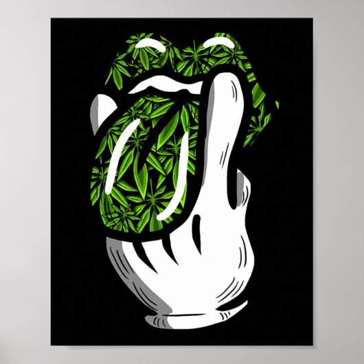 Lick Smoke Weed Leaf Pattern Pot Gift Poster (Voorkant)