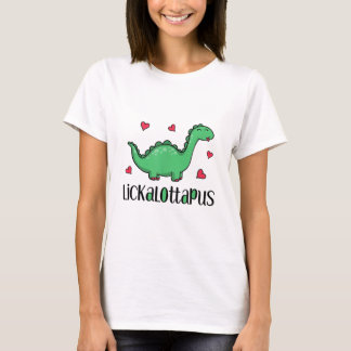 Lickalottapus Dinosaur met hart en met een grappig T-shirt