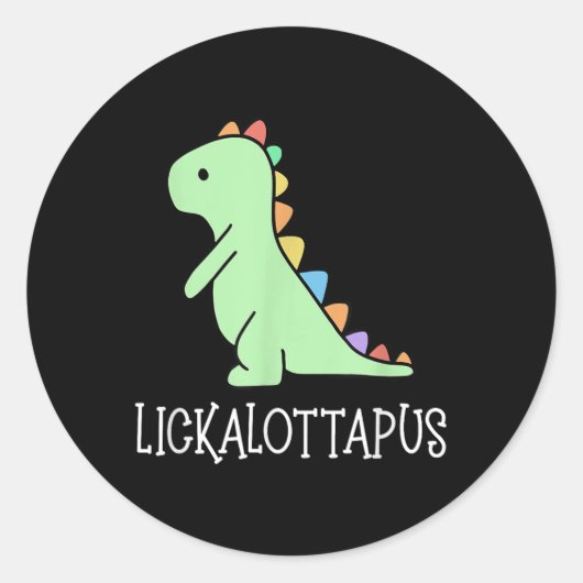 Lickalottapus Grappig Lesbische LGBTQ Pride, Grapp Ronde Sticker (Voorkant)