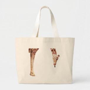 "Licker" Giraffe Wildlife Animal Waterverf Grote Tote Bag