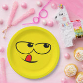 Licking Face Funny Emoticon Party Papieren Bordje (Feest)