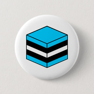 Licorice All Sort - Blue, White en Black Ronde Button 5,7 Cm