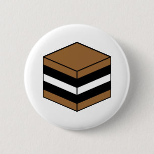 Licorice All Sort - bruin, wit en zwart Ronde Button 5,7 Cm