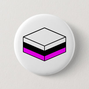 Licorice All Sort - White, Black en Magenta Ronde Button 5,7 Cm