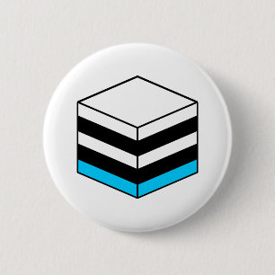 Licorice All Sort - White, Blue en Black Ronde Button 5,7 Cm