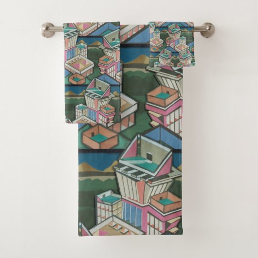 Licorice allsorts 3D collage in suede Bad Handdoek (Insitu)