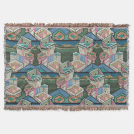 Licorice allsorts 3D collage in suede Deken