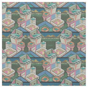 Licorice allsorts 3D collage in suede Stof