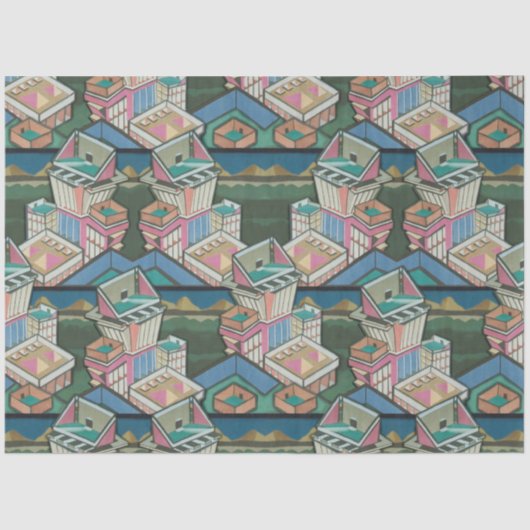 Licorice allsorts 3D collage in suede Tissuepapier (Voorkant)