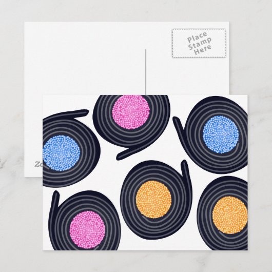 Licorice Catherine Wheels Briefkaart (Voorkant / Achterkant)