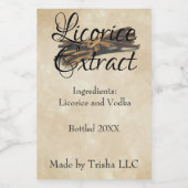 Licorice Custom Label Wijn Etiket (Enkel label)