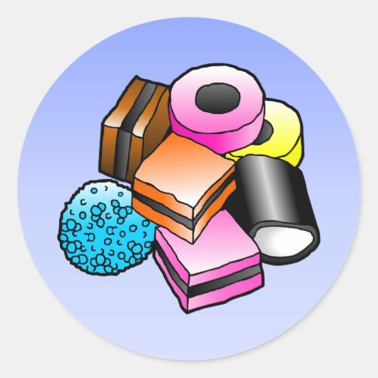 Licorice Snoep Classic Round Sticker (Voorkant)