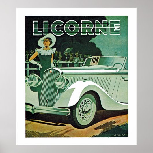 Licorne Automobile Advertisement Poster (Voorkant)