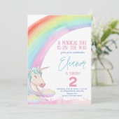 licorne Kind Birthday Invitation Kaart (Staand voorkant)