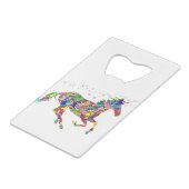 Licorne Rainbow Creditkaart Flessenopener (Voorkant Gekanteld)