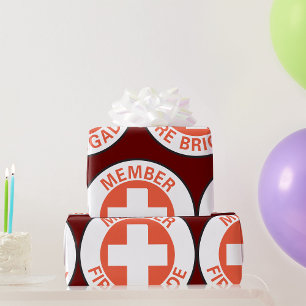 Lid Brandweer Rode Kruis Brandweerman Cadeaupapier