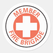 Lid-brandweer Ronde Sticker (Voorkant)