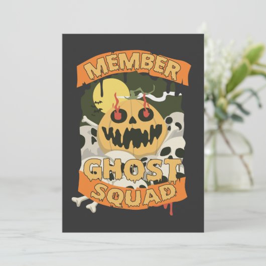 Lid Ghost Squad Grappige bijpassende neef Hallowee Kaart (Staand voorkant)