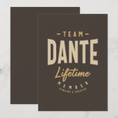 Lid Team Dante Gepersonaliseerde Naam Kaart (Voorkant / Achterkant)