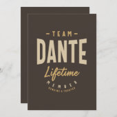 Lid Team Dante op Maat Naam Kaart (Voorkant / Achterkant)