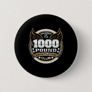 Lid van de 1000 Pond Gewichthefclub Krachtatleet G Ronde Button 5,7 Cm