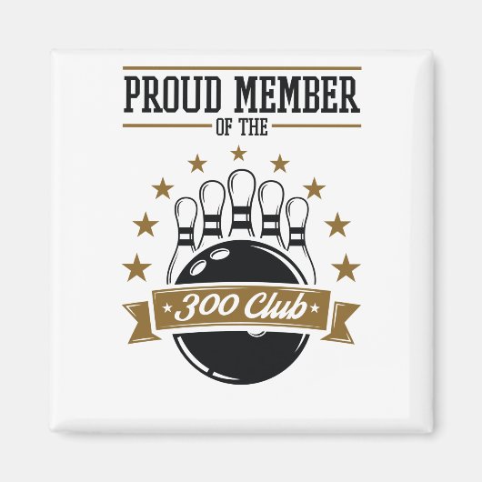 lid van de Bowling 300 Club Perfect Game Magneet (Voorkant)