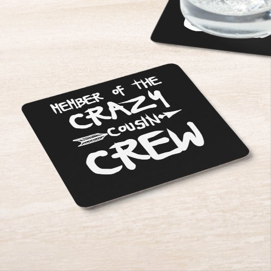 Lid van de Crazy Cousin Kartonnen Onderzetters (Schuin)