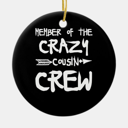 Lid van de Crazy Cousin Keramisch Ornament (Voorkant)