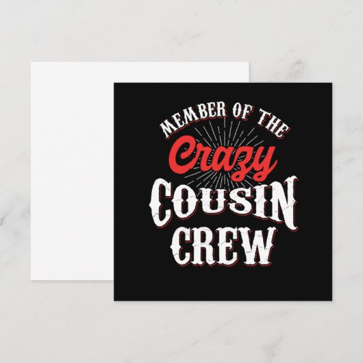 Lid van de Crazy neef Bemanner Zuster Gif Kaart (Voorkant / Achterkant)