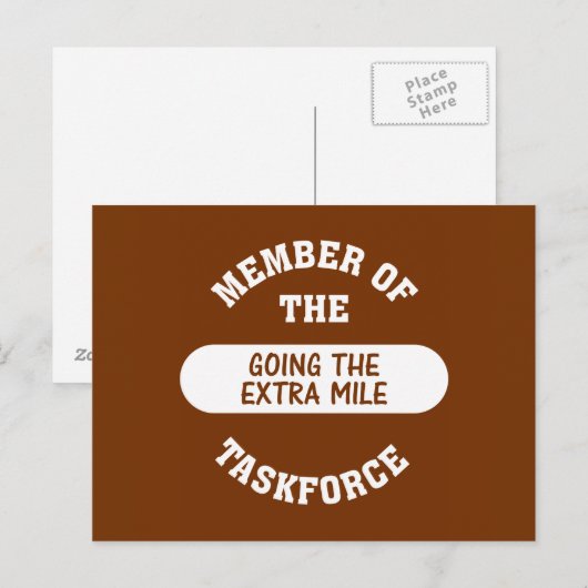 Lid van de Extra Mile Task Force Briefkaart (Voorkant / Achterkant)