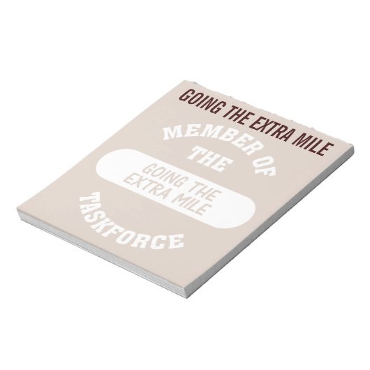 Lid van de Extra Mile Task Force Notitieblok (Linkerzijde)