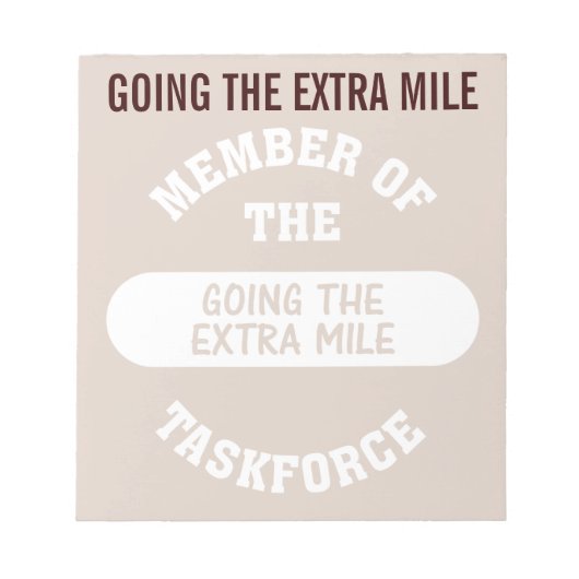 Lid van de Extra Mile Task Force Notitieblok (Voorkant)