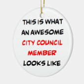 lid van de gemeenteraad , geweldige keramisch ornament (Links)